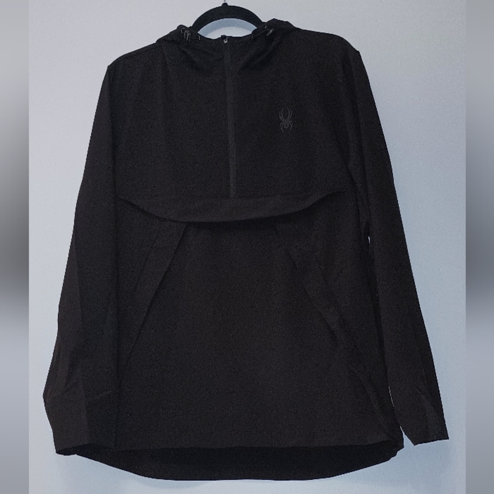Men's Spyder Black 1/4 Zip Jacket Hoodie L